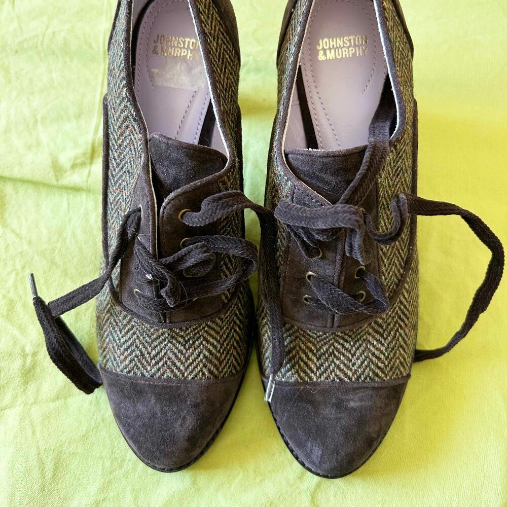 Bootie Heels Fabric & Leather